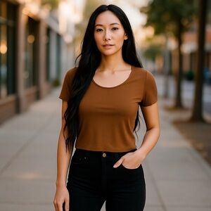 Rachel Zoe Tan Short Sleeve Tee